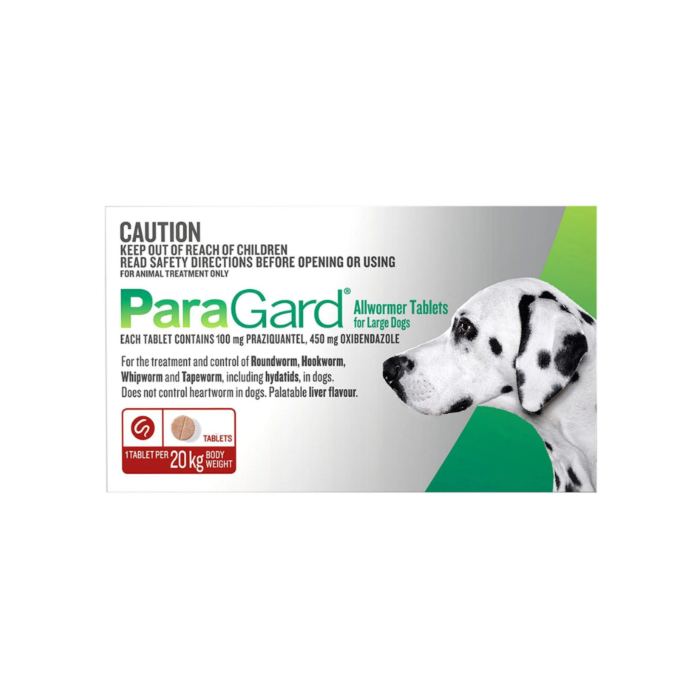 Paragard Allwormer Tablets for Large Dogs Up to 20kg (Red