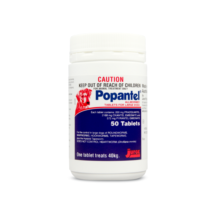 Popantel Allwormer Dog Large 40kg 50 Tablets