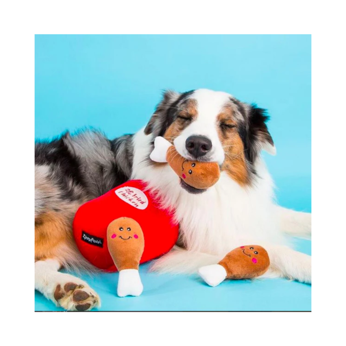 Bucket of chicken dog toy shop