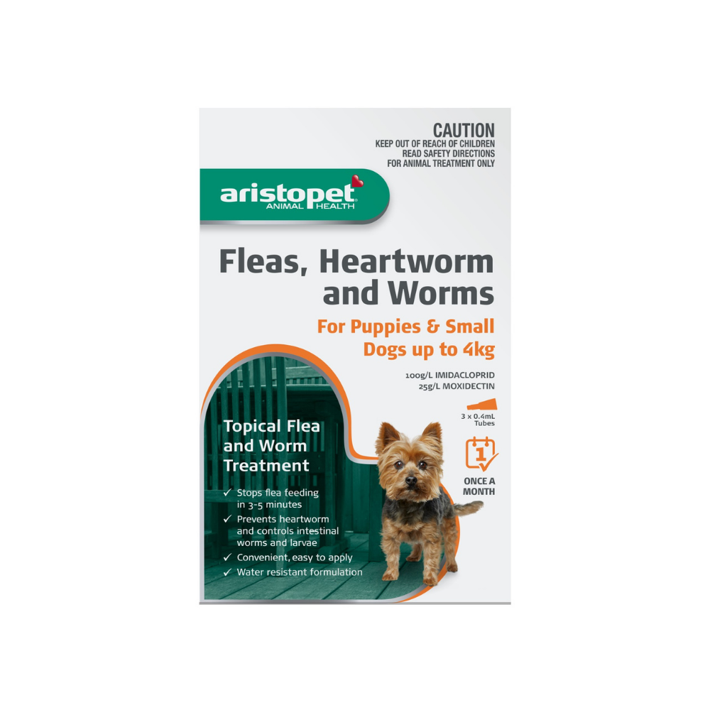 Aristopet Flea Heartworm Worms Spot On Puppies Small Dogs Up